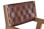 GINER Y COLOMER Chaise en bois de manguier et cuir naturel marron